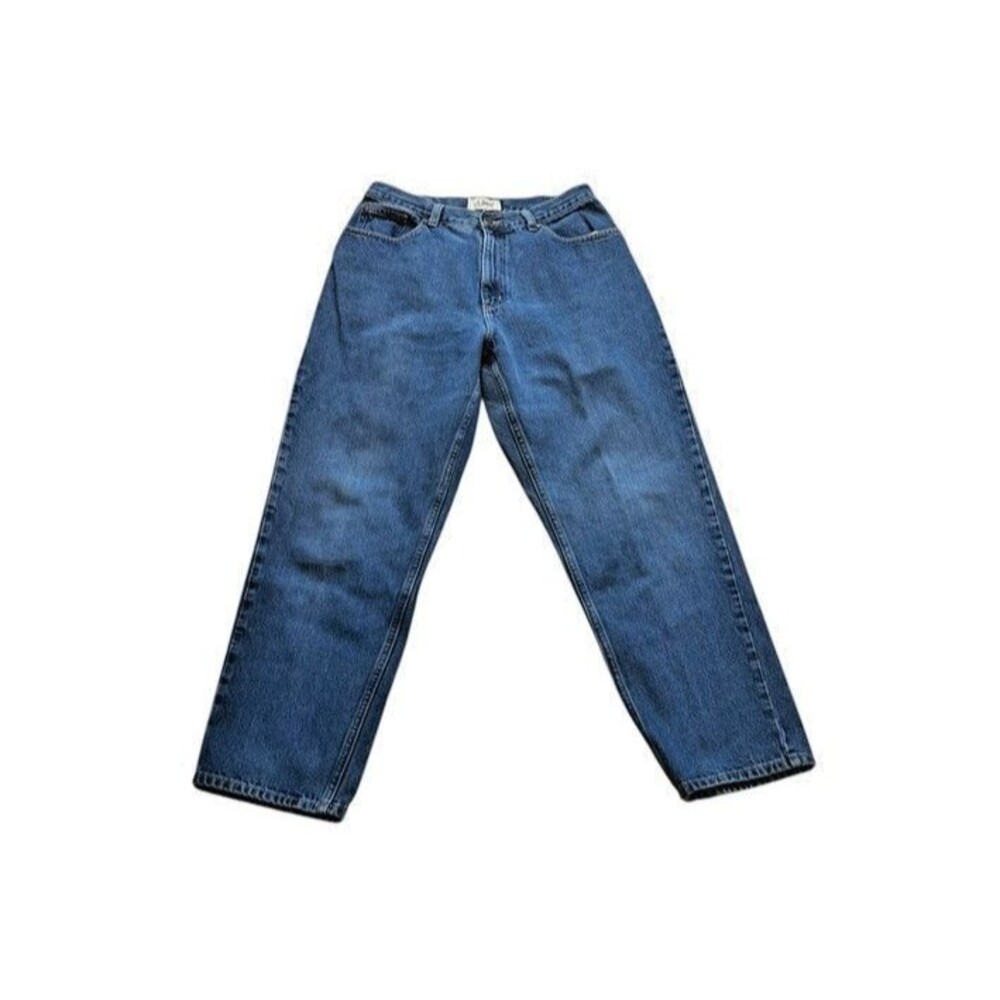 LL Bean Womens Jeans Size 12 Straight Leg Mom Midrise Denim Pants - Gorpcore